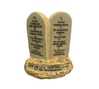 3 ARCHES USA The Ten Commandments Tabletop Decor Stone Replica Statue with Scripture - 4.2 Inches Tall The 10 Commandments Decor for Home or Office.