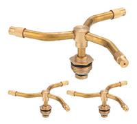 3 Arm Automatic Rotary Sprayer, 3Pcs Brass Sprinkler Head, 360 Degree Rotation Irrigation System Sprinkler Head, Sturdy Water Nozzles for Garden Hose,Water Hose Nozzle