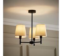 ValueLights | Kincaid 3 Arm Matte Black Tapered Shade Chandelier Style Ceiling Light | Ceiling Lights, Home Décor & Improvement Essential | Mains Wired
