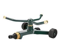 3-Arm Metal Sprinkler With 360-Degree Rotation And Wheel Base, Copper Nozzle, Covers 845 Sq Ft, Easy Connect Garden Watering System For Lawn And Outdoor Areas