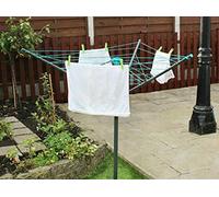 3 Arms 30m Rotary Tree umbrella system Garden Washing Line Clothes Airer Dryer Pole Powder Coated Steel Folding Laundry outdoor Support prop Airer