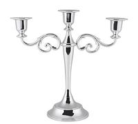 3 Arms Candlestick Holder, 10in Metal Candle Holder Silver Candelabra Candle Holder Vintage Antique Candle Stand for Wedding Party Home Decor
