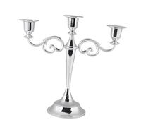 3 Arms Metal Candle Holder 3 Arms Candle Holder, 3 Arms Candlestick European Style Candelabra Wedding Candlestick Home Decor (Silver)