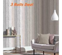 Arthouse Rustic Painted Wood Grain Panel Effect Grey Blush Pink Wallpaper 902809