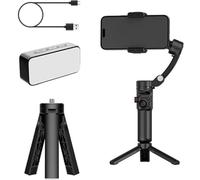 3-Axis Gimbal Stabilizer For Smartphone, Foldable Tripod, With Fill Light, AI Face Tracking, Focus Wheel, For Phone Video Recording(Stabilizer+Light+AlTracking)