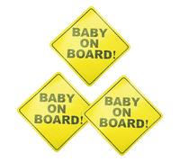 3 Baby in Car Signs, Self-Adhesive Car Warning Signs, Waterproof Car Warning Signs, Baby in Car Stickers, Safety Sign Car Stickers