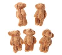 3" Bag Pendant Cartoon Plush Joint Bear Keychain Bear Stuffed Animal Woman Backpack Handbag Decor Gift Favors 5pcs Dice Card Making Front Door