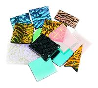 3 Bags COE90 Dichroic Glass Scrap, Jewelry Making Fusible Pieces with Iridescent Color-Shifting Effect, Microwave Kiln Compatible Material for DIY Pendant Crafting (1 oz/Bag)