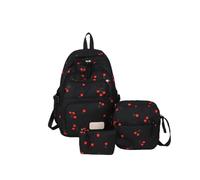 3 Bags Set,Back to School Backpack and Lunch Bag Set,Laptop Bag for Girl | Rucksack Daypack 3pcs Black Bowknot Nylon Waterproof Bags With Adjustable Straps For College University Campus Use