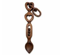 3 Ball Link Range Lovespoon - Traditional Welsh Decorative Love Spoon with Three Ball Link Design, Cymru Wales Heritage Keepsake, Wedding Anniversary Romantic Gift & Home Décor