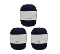 3 Balls 100% Mongolian Cashmere Yarn, Luxurious Hand Knitting Pure Cashmere Cone Yarn Home Necessity for Knitting Crocheting Crafts Total 150g (Navy)