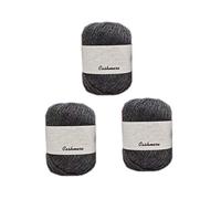 3 Balls 100% Mongolian Cashmere Yarn, Luxurious Hand Knitting Pure Cashmere Cone Yarn Home Necessity for Knitting Crocheting Crafts Total 150g (Deep Grey)