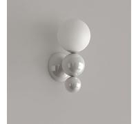 3-Balls Modern Creative Wall Sconce Nordic Red Ball Wall Lamp Indoor White Decorative Lighting Fixture PE Shade Minimalist Iron Wall Light for Kids Bedroom Living Room Hallway
