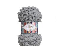 3 Balls/Skeins Alize Puffy Fine Baby Small Loop Blanket Yarn 100% Micropolyester Soft Wool Each Ball 100g 14.5m - 343 Grey
