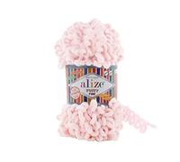 3 Balls/Skeins Alize Puffy Fine Baby Small Loop Blanket Yarn 100% Micropolyester Soft Wool Each Ball 100g 14.5m -639 Crystal Pink
