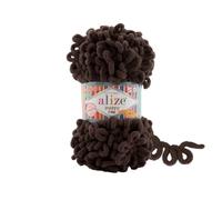 3 Balls/Skeins Alize Puffy Fine Baby Small Loop Blanket Yarn 100% Micropolyester Soft Wool Each Ball 100g 14.5m -26 Dark Brown