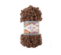 3 Balls/Skeins Alize Puffy Fine Baby Small Loop Blanket Yarn 100% Micropolyester Soft Wool Each Ball 100g 14.5m -397 Brown