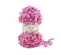 3 Balls/Skeins Alize Puffy Fine Baby Small Loop Blanket Yarn 100% Micropolyester Soft Wool Each Ball 100g 14.5m -178 Rose