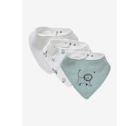 3 Bandana-Style Bibs in Cotton Gauze white/print