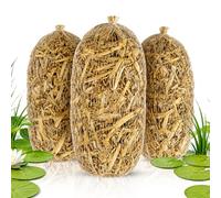 3 Barley Straw Pond Treatment Logs - Natural Algae Control for Clear Pond Water - Easy Use Straw Safe for Fish Ponds, Garden Ponds & Wildlife Habitats