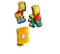 3 Bart Simpson Shoe Charms For Crocs & Jibbitz Wristbands.
