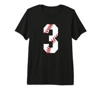 #3 Baseball Boy Laces 3rd Birthday Three Years Old Number 3 Premium T-Shirt