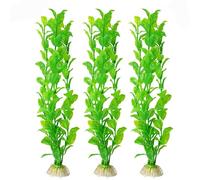 3 Beautiful Plastic Aquarium Plant Set by SunGrow: Vibrant bright Green: Life-like & Attractive for your tank: Non- toxic & Safe for all Fish & pets : Easy to clean : Zero maintenance : No CO2 needed