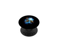 3 beaver howling at the moon colorful blue PopSockets Adhesive PopGrip