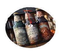 3 Beer Bottles Christmas Tree Skirt 48" Fashion Holiday Accessories Suitable for Halloween and Christmas
