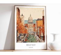 3 Belfast Poster Northern Ireland Poster Ireland Poster Titanic Poster Giant s Causeway Poster A3 Poster on Canvas - Wall Art Home Decor Movie Poster Canvas Film Cinema Retro Vintage Cult Classic Nos