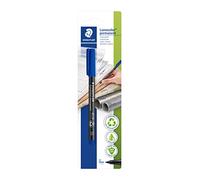 3 BKDA Staedtler 317 Lumocolor Permanent Universal Pen Medium Point 1.0 mm, Pack of 1 on Blister Card - Blue