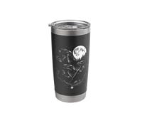 3 Black Bird Crow Howling Moon Vintage Funny 80s-90s Graphic Stainless Steel Insulated Tumbler