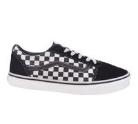 (3, Black/White) Vans Kids Juniors Ward Checkered Low Top Casual Trainers Shoes - Black/White