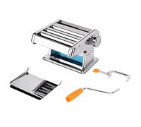 3 Blade Manual Noodle Maker, Stainless Steel Pasta Machine with 9 Thickness Settings, Dough Sheeter for Home Kitchen, Includes 2mm 4mm 8mm Cutters for Fresh Homemade Noodles