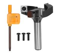 3 - Blade Spoilboard Surfacing Router Bit, Wood Planer Bit for CNC Machines, 1/2in Shank T - Type Milling Cutter with 4 - Sided Carbide Inserts, for Slab Flattening and Woodworking