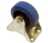 3" Blue Rubber Fixed Castor Wheel