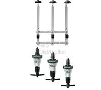 3 Bottle 1L Wall Fixing Bracket Rack + 3 X 25ml Solo Classical Bar Spirit Optics by Glitz Distribution