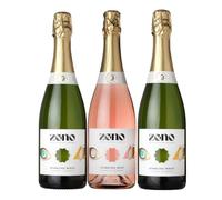 3 Bottle Mixed Case Alcohol-Free Sparkling Wine - ZENO Sparkling White & Rosé (2 White, 1 Rosé) - Award-Winning Premium Non-Alcoholic Bubbles, Alcohol Free Without Compromise (3 x 750ml)