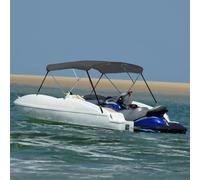 3 Bow Bimini Top, Anthracite Marine Boat Canopy, 183x140x137 cm, UV Water Resistant Polyester PU Coated, Aluminum Frame, Stainless Steel 316 Hardware, Storage Boot Included