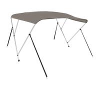 3-Bow Bimini Top, Grey, 183 x 180 x 137 cm, 600D Polyester, Waterproof, Aluminium Frame, Rustproof Attachment, Weatherproof, with Protective Cover, for Boat Cover and Sailboat Protection