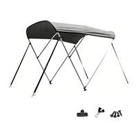 3 Bow Bimini Top, Pontoon Boat Bimini Tops, Waterproof Marine Grade Fabric with Aluminum Frame, Foldable for Fishing and Maritime(Grey,2-2.1m/79-83in)