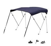3 Bow Bimini Top, Pontoon Boat Bimini Tops, Waterproof Marine Grade Fabric with Aluminum Frame, Foldable for Fishing and Maritime(Purple,1.4-1.6m/55-62in)
