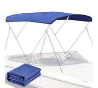 3 Bow Bimini Top Replacement Canvas - 900D Polyester Canvas without Frame, Waterproof & UV-Proof Sun Shade Boat Canopy with Storage Boot, for Jon Boats, Pontoon Boats (Blue, 6'L x 46-67"W x 72"H)