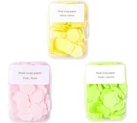 3 Boxes 300Pcs Portable Hand Washing Soap Sheets, Different Scented Mini Petal Hand Wash Sheets, Disposable Soluble Soap for Outdoor Travel, Camping, Hiking