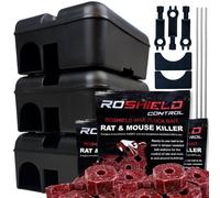 (3 Boxes & 900g Blocks) Roshield Tamper-Proof Rat Box & Poison Block Kit