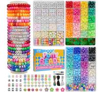 3 Boxes Bracelet Making Kit Pony Beads, 2400Pcs 55 Colors Jewelry Making Supplies for Friendship Bracelets, DIY Crafts with Elastic Cords, Gifts for Girls