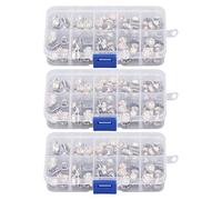 3 Boxes Brooch Buttons, Safety Shirt Pins for Women, Detachable Plastic Iron Decorative Fasteners with Storage Boxes, No Sewing Required for DIY Clothing Repair and Craft (Circle)