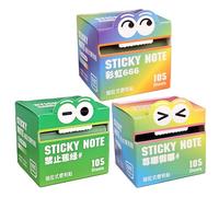 3 Boxes Cute Monste Pattern Sticky Note, Funny Pastel Animal Post Notes, Colorful Invisible Sticky Notes Transparent, Self Adhesive Pull Out Memo Pad for Home Office School Student Teacher Learner