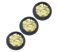 3 Boxes Gold Metallic Wheel Nail Decals , Vintage Steampunk Ultra | Self-adhesive Gear Charms, Retro Punk Look, Lightweight Metallic Finish for Parties and Craft Projects