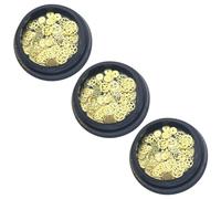 3 Boxes Mini Steampunk Gear Nail Decorations Golden Metal | Lightweight Mixed Wheels, Retro Punk Style for Daily Wear, Christmas Nail Art, Easy Application